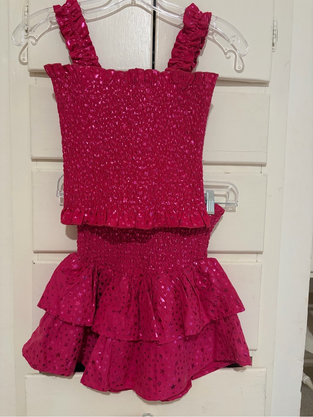 Queen of sparkles set top size xl, bottom L fits a size 8-10 girls
